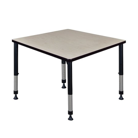 Kee Square Square Classroom Tables, 42 W, 42 L, 23-34 H, Wood, Metal, Maple TB4242PLAPBK